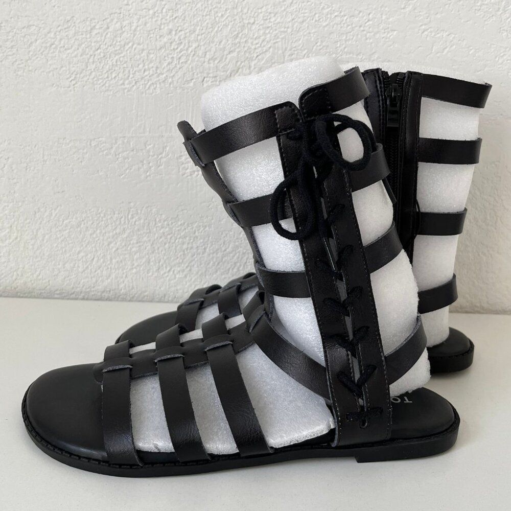 New Torrid Black Cage Laceup Gladiator Sandal - Size 8WW - Picture 5 of 9